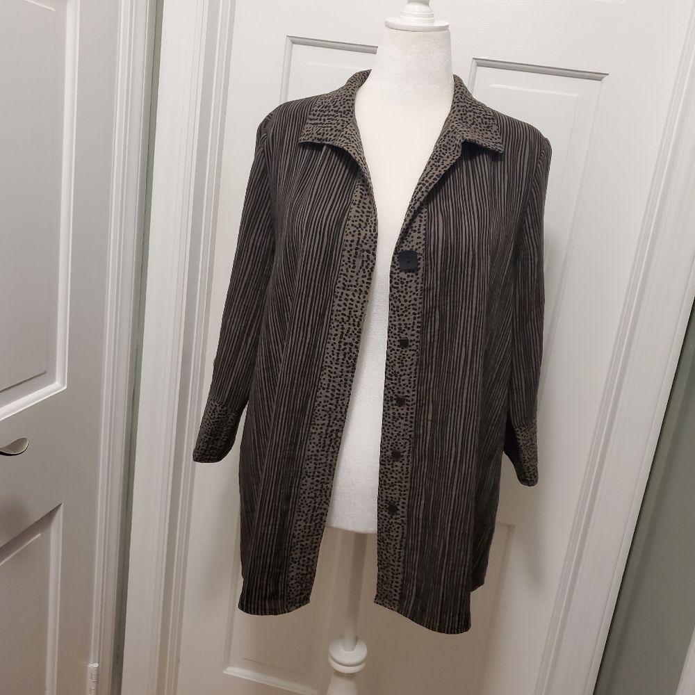 Habitat Clothing Brown & Black Shirt Jacket Size Large, Boho
